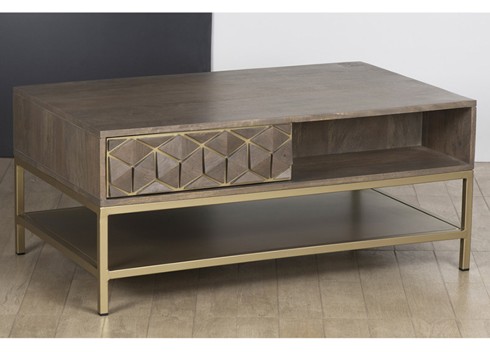 Elyse Grey Stained Mango Wood Coffee Table
